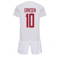 Camisa de Futebol Dinamarca Christian Eriksen #10 Equipamento Secundário Infantil Mundo 2022 Manga Curta (+ Calças curtas)